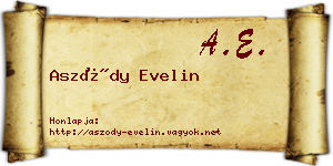 Aszódy Evelin névjegykártya